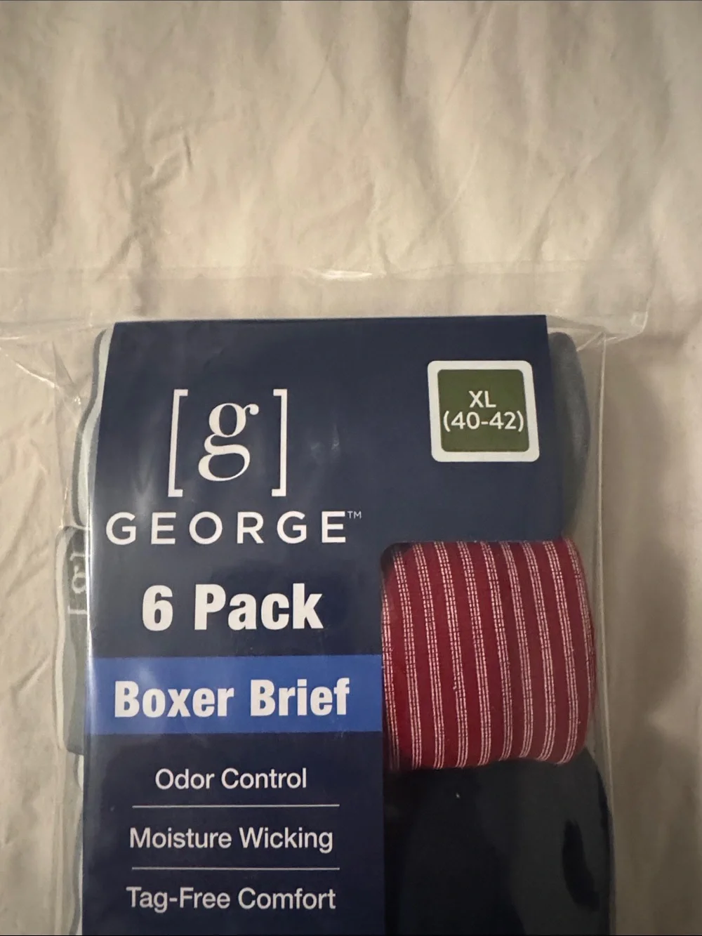 George 6-Pack Boxer Briefs Odor Control Moisture Wicking Tag-Free Comfort